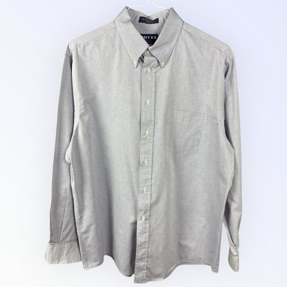 DOVER by ARROW Light Blue Pinpoint Oxford Cotton Blend Button Down Shirt | 17 34